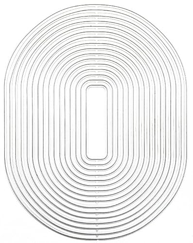Stanzschablonen für rechteckigen Rahmen, genähte Jakobsmuschel-Metall-Stanzformen, Schablonen, DIY, geätzte Stanzformen, Basteln, Papierkarten, Scrapbooking, Prägung (oval B) von Kashoer