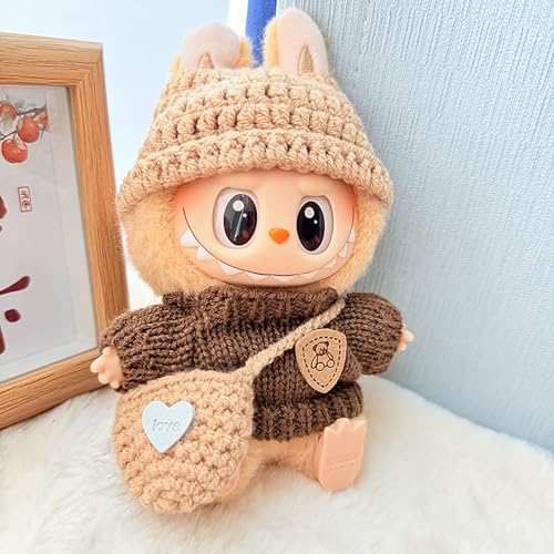 Kleidung Kompatibel mit Labubu Puppen, Labubu Clothing, Labubu Kleidung Outfit für die 17 cm Mini Plüsch Puppen Plüschpuppe (#01) von Kashyke