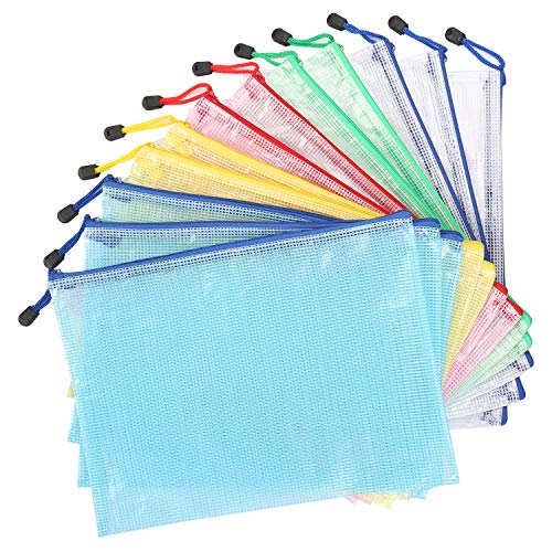 Kasimir Dokumententasche A4-12 Stück Sammelmappe din A4 Kunststoff Reißverschlusstasche Set wasserdicht Mesh Bags Dokumententasche zip mit Reissverschluss für Büros Schulreise Zubehör Kasimir Dokumententasche A4-12 Stück Sammelmappe din A4 Kunststoff Reißverschlusstasche Set wasserdicht Mesh Bags Dokumententasche zip mit Reissverschluss für Büros Schulreise Zubehör von Kasimir