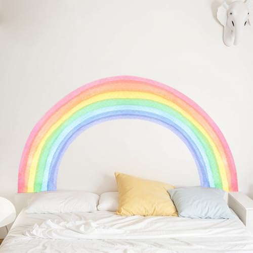 Bunte Regenbogen Wandaufkleber, Kinderzimmer Regenbogen Aufkleber, Regenbogen Wandtatoo für MäDchen Zimmer Schlafzimmer Kinderzimmer Wanddeko von Kaslaider