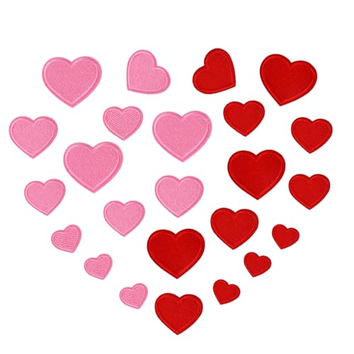 Heart Iron on Patches, 24 Stück Herzform Bügel Bestickte Flicken zum Aufbügeln Herz Bügelbilder Herzen Bügelflicken Mini Herz Stickerei Aufnäher Bügelpatches für Hut Jacke Jeans Rucksäcke DIY von Kaslaider