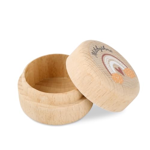 Kaslaider Personalisiert Milchzahndose aus Holz, Niedlich Zahn Andenkenbox, Zahndose Milchzähne mit Niedlichem Motiv, Kinder Zahnfee Milchzähne Zahnbox Geschenke für Baby Jungen Mädchen von Kaslaider