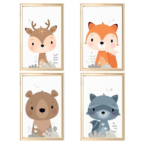 Poster Kinderzimmer Tiere Beige, A4 Bilder Babyzimmer Waldtiere Deko Natur Poster Set 4er Tiere, Kinderposter Junge, Mädchen, Wandbilder Premium Wandposter, 21 x 30 cm - Ohne Rahmen Poster Kinderzimmer Tiere Beige, A4 Bilder Babyzimmer Waldtiere Deko Natur Poster Set 4er Tiere, Kinderposter Junge, Mädchen, Wandbilder Premium Wandposter, 21 x 30 cm - Ohne Rahmen von Kaslaider