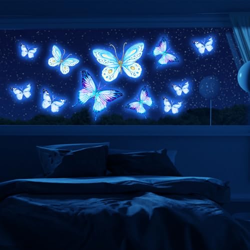 Wandtattoo Schmetterlinge Leuchtend, 25 Stk Schmetterling Deko Wandsticker Fluoreszierende Schmetterling Wandaufkleber, Luminous Butterfly Wall Stickers für Wohnzimmer Schlafzimmer Kinderzimmer Wandtattoo Schmetterlinge Leuchtend, 25 Stk Schmetterling Deko Wandsticker Fluoreszierende Schmetterling Wandaufkleber, Luminous Butterfly Wall Stickers für Wohnzimmer Schlafzimmer Kinderzimmer von Kaslaider