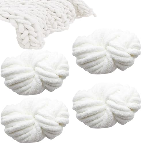 4 Stück Grobstrickgarn, Garn zum Häkeln von Hand, Wolle, gestrickt, Chunky | für Decke, Teppich, Korb, Kissen, Katze, Hund, Kaninchen 4 Stück Grobstrickgarn, Garn zum Häkeln von Hand, Wolle, gestrickt, Chunky | für Decke, Teppich, Korb, Kissen, Katze, Hund, Kaninchen von Kasmole
