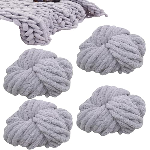 4 Stück Grobstrickgarn, Garn zum Häkeln von Hand, Wolle, gestrickt, Chunky | für Decke, Teppich, Korb, Kissen, Katze, Hund, Kaninchen 4 Stück Grobstrickgarn, Garn zum Häkeln von Hand, Wolle, gestrickt, Chunky | für Decke, Teppich, Korb, Kissen, Katze, Hund, Kaninchen von Kasmole