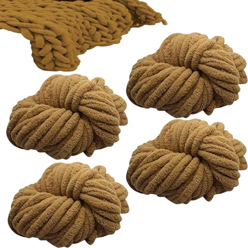 4 Stück Grobstrickgarn, Garn zum Häkeln von Hand, Wolle, gestrickt, Chunky | für Decke, Teppich, Korb, Kissen, Katze, Hund, Kaninchen 4 Stück Grobstrickgarn, Garn zum Häkeln von Hand, Wolle, gestrickt, Chunky | für Decke, Teppich, Korb, Kissen, Katze, Hund, Kaninchen von Kasmole