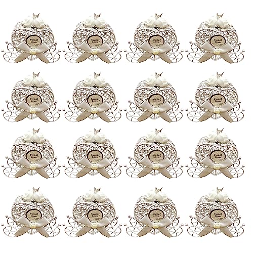 Kasmole Pack of 16 Geschenkbox Hochzeit - Geschenkbox Süßigkeit Kästen Gastgeschenk Box Schachtel - Schokoladenschachtel - Tischdeko Favous Box | Für Hochzeit, Geburtstag, Par, Brautparty, Weiss Kasmole Pack of 16 Geschenkbox Hochzeit - Geschenkbox Süßigkeit Kästen Gastgeschenk Box Schachtel - Schokoladenschachtel - Tischdeko Favous Box | Für Hochzeit, Geburtstag, Par, Brautparty, Weiss von Kasmole