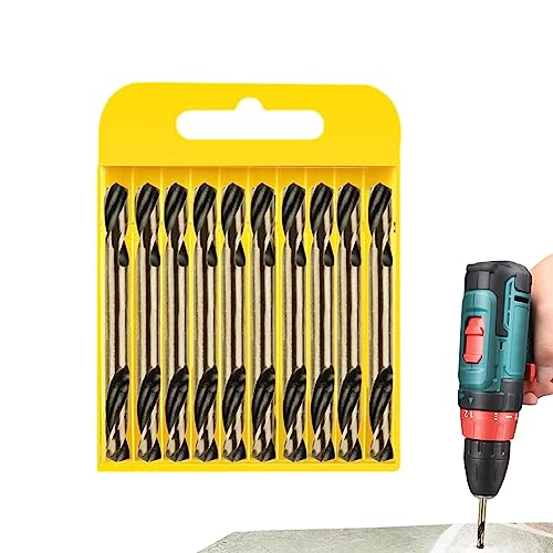 Kasmole Spiralbohrer-Set - 10 Stück Doppelendbohrer mit Stubby-Körper - Schnellbohrwerkzeug aus Schnellarbeitsstahl mit hoher Härte für Keramikfliesen aus Edelstahl Kasmole Spiralbohrer-Set - 10 Stück Doppelendbohrer mit Stubby-Körper - Schnellbohrwerkzeug aus Schnellarbeitsstahl mit hoher Härte für Keramikfliesen aus Edelstahl von Kasmole