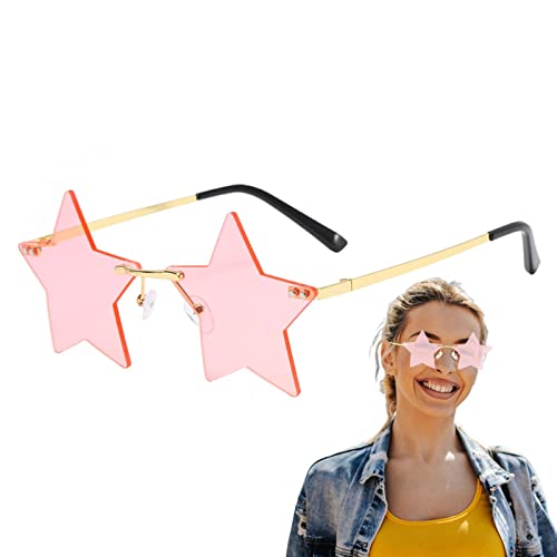 Kasmole Stern-Sonnenbrille | Neuartige Pentagramm-Randlose Brille Stern-Sonnenbrille - Leichte Cosplay Prom Kostü Brille für Erwachsene Kasmole Stern-Sonnenbrille | Neuartige Pentagramm-Randlose Brille Stern-Sonnenbrille - Leichte Cosplay Prom Kostü Brille für Erwachsene von Kasmole