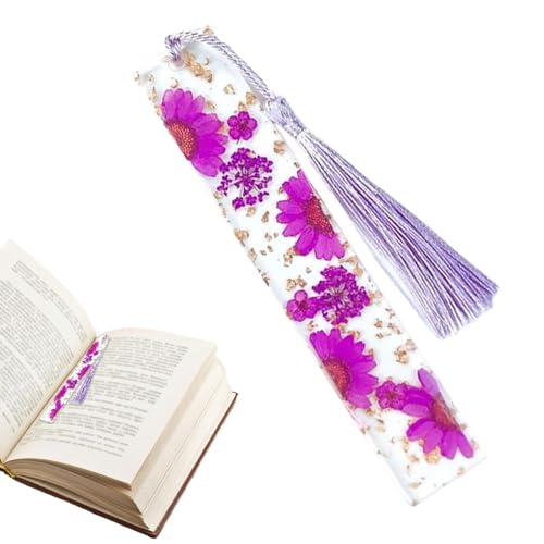 Lesezeichen für Frauen, Lesezeichen aus Epoxidharz, Gänseblümchen, transparent, mit Quaste | Schöne Geschenke für Liebhaber von Blumenhandwerksbüchern, um das Interesse an Lesezeichen für Frauen, Lesezeichen aus Epoxidharz, Gänseblümchen, transparent, mit Quaste | Schöne Geschenke für Liebhaber von Blumenhandwerksbüchern, um das Interesse an von Kasmole