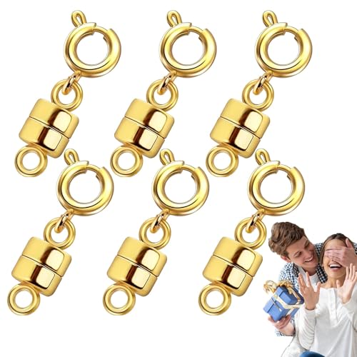 Magnetische Verschlüsse für Halsketten, magnetische Halskette Verschluss,Steckerarmband Extender Halskette Verschluss | Helper mit 6x -Legierungswandlern mit starkem Magnet und Ersatzteilen Magnetische Verschlüsse für Halsketten, magnetische Halskette Verschluss,Steckerarmband Extender Halskette Verschluss | Helper mit 6x -Legierungswandlern mit starkem Magnet und Ersatzteilen von Kasmole