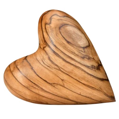 Kassis Geschenkartikel Herz 5,50 cm Handschmeichler aus Olivenholz – handgefertigtes Geschenk aus Bethlehem zur Taufe, Kommunion, Hochzeit, Valentinstag, Muttertag oder als Trostspender (5er Pack) von Kassis Geschenkartikel
