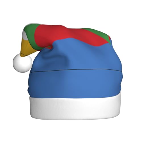 Weihnachtsmütze – Lustige Flagge der Komoren, Plüsch-Weihnachtsmütze, Urlaubsmütze, festliche Party-Kappe für Neujahrsfeiern von Kastiong