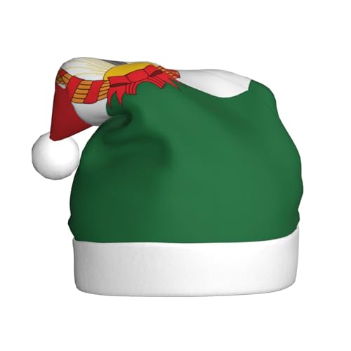 Weihnachtsmütze – Lustige Flagge von Mahabad Plüsch-Weihnachtsmütze, Urlaubsmütze, festliche Party-Kappe für Neujahrsfeiern von Kastiong
