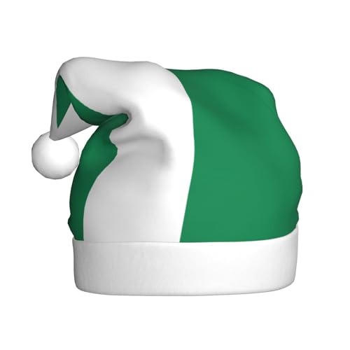 Weihnachtsmütze – Lustige Flagge von Nigeria, Plüsch-Weihnachtsmütze, Urlaubsmütze, festliche Party-Kappe für Neujahrsfeiern von Kastiong