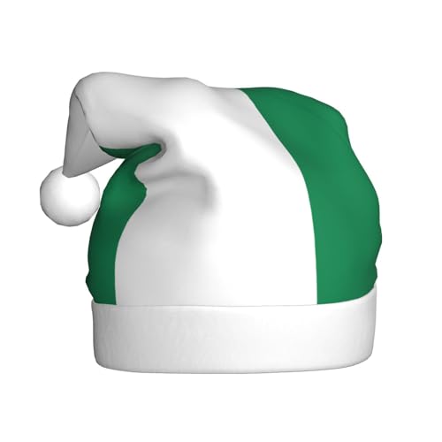 Weihnachtsmütze – Lustige Flagge von Nigeria, Plüsch-Weihnachtsmütze, Urlaubsmütze, festliche Party-Kappe für Neujahrsfeiern von Kastiong