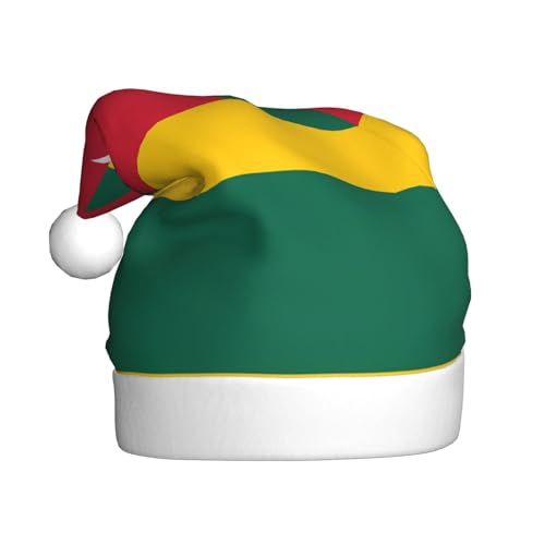 Weihnachtsmütze – Lustige Flagge von Togo Plüsch-Weihnachtsmütze, Urlaubsmütze, festliche Party-Kappe für Neujahrsfeiern von Kastiong