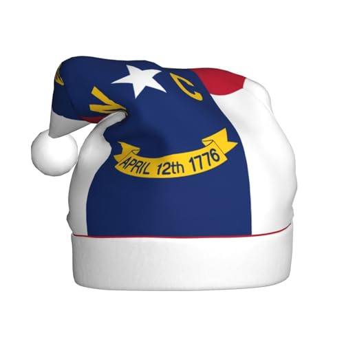 Weihnachtsmütze – Lustige Nord-Dakota-Flagge, Plüsch-Weihnachtsmütze, Urlaubsmütze, festliche Party-Kappe für Neujahrsfeiern von Kastiong