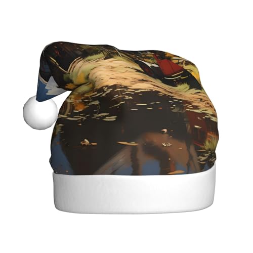 Weihnachtsmütze – Lustige Texas Bauernhof-Traktor Plüsch Xmas Santa Mütze Urlaub Beanie Festliche Party Cap für Neujahrsfeiern von Kastiong