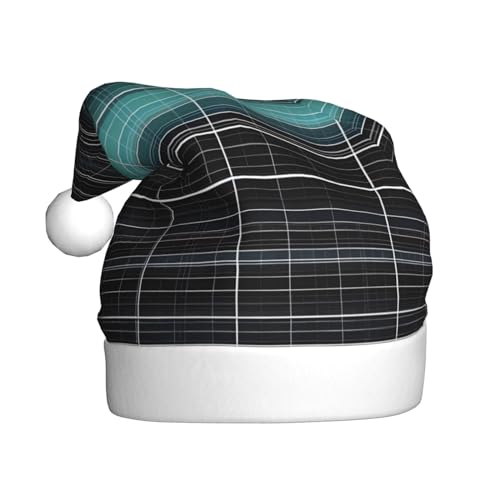 Weihnachtsmütze – Lustige dimensionale Linie Weltraum Plüsch Xmas Santa Mütze Urlaub Beanie Festliche Party Cap für Neujahrsfeiern von Kastiong