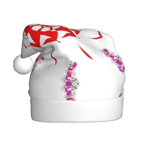 Weihnachtsmütze – Lustige rotierende Blumen, Plüsch-Weihnachtsmütze, Urlaubsmütze, festliche Party-Kappe für Neujahrsfeiern von Kastiong