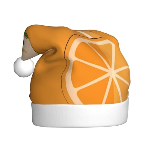 Weihnachtsmütze – lustige Cartoon-frische orangefarbene Plüsch-Weihnachtsmütze, Urlaubsmütze, festliche Party-Kappe für Neujahrsfeiern von Kastiong
