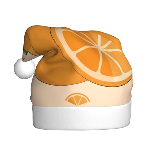 Weihnachtsmütze – lustige Cartoon-frische orangefarbene Plüsch-Weihnachtsmütze, Urlaubsmütze, festliche Party-Kappe für Neujahrsfeiern von Kastiong