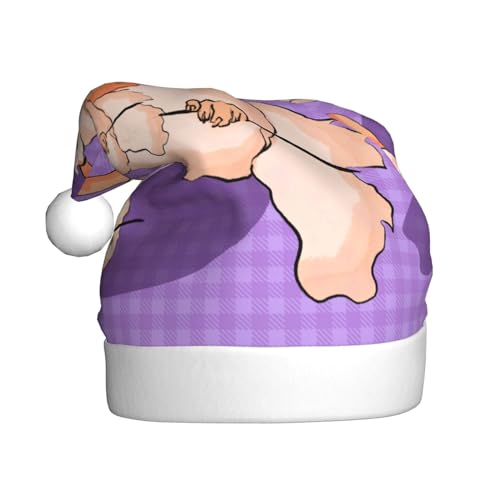 Weihnachtsmütze – lustiger verrückter Hasen-Plüsch-Weihnachtsmannmütze, Urlaubsmütze, festliche Party-Kappe für Neujahrsfeiern von Kastiong