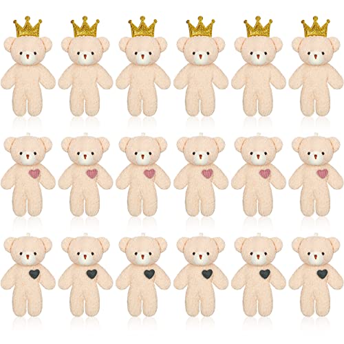 Kasyat 18 Stück Mini Bär Spielzeug 4,7 Zoll Klein Kuscheltier Bär Gelenk Bär Weich Bär Puppe für DIY Schlüsselanhänger Geburtstag Hochzeit Weihnachten Dekoration Gastgeschenk (Gemischter Stil) von Kasyat