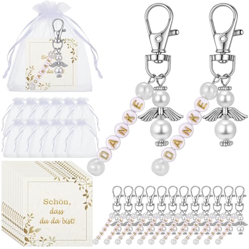 Kasyat 12 Set Schutzengel Danke Schlüsselanhänger Engel Anhänger Schlüssel mit Dankkarte Glücksbringer Geschenke für Gastgeschenke Hochzeit Lehrerin Abschiedsgeschenk Schulanfang Konfirmation Taufe von Kasyat