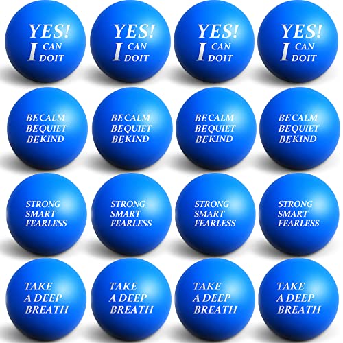 Kasyat 20 Stück Motivation Stressball Bunt Schaumstoff Ball Zitate Stressball Pack Inspirierende Stressabbau Antistress Ball Klein Bälle zur Erleichterung, Dekompressions Mitgebsel für Erwachsene von Kasyat