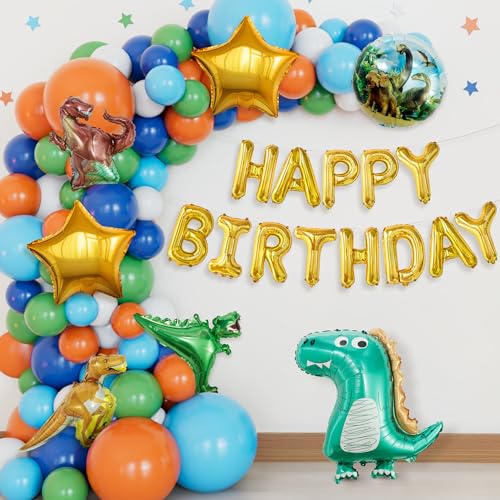 KatchOn, Dinosaurier Geburtstag Ballonbogen Kit - 60 Stück | Ballon Party Dekorationen mit 4 Dinosaurier Ballons, Happy Birthday Ballon Banner & Folienstern Luftballons | Geburtstag Party Dekorationen KatchOn, Dinosaurier Geburtstag Ballonbogen Kit - 60 Stück | Ballon Party Dekorationen mit 4 Dinosaurier Ballons, Happy Birthday Ballon Banner & Folienstern Luftballons | Geburtstag Party Dekorationen von KatchOn