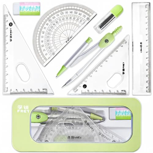 KatchOn, Geometrie-Set für Schüler – 8-teilig | Metallzirkel, Winkelmesser, Radiergummi, Dreieckslineal, Minen und Metallbox | Winkelmesser und Zirkel Set | Schulbedarf | Klassenbedarf KatchOn, Geometrie-Set für Schüler – 8-teilig | Metallzirkel, Winkelmesser, Radiergummi, Dreieckslineal, Minen und Metallbox | Winkelmesser und Zirkel Set | Schulbedarf | Klassenbedarf von KatchOn