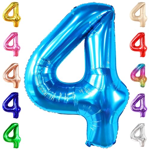KatchOn, Große blaue Luftballon 4. Geburtstag – 100 CM, Helium Unterstützt | Geburtstagsdeko Blaue Luftballons zum 4. Geburtstag Junge | Ballon 4 | Dekorationen zum 4. Geburtstag für Jungen KatchOn, Große blaue Luftballon 4. Geburtstag – 100 CM, Helium Unterstützt | Geburtstagsdeko Blaue Luftballons zum 4. Geburtstag Junge | Ballon 4 | Dekorationen zum 4. Geburtstag für Jungen von KatchOn