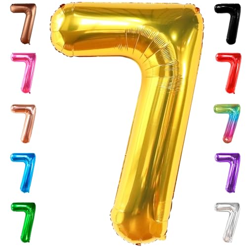 KatchOn, Riesenballon Nummer 7 in Gold – 40 Zoll | 7. Geburtstagsballon für Dekorationen zum 7. Geburtstag | 7 Luftballons zum Geburtstag | Sieben Ballonzahlen | 7-jähriger Ballon für 7-jährige Deko KatchOn, Riesenballon Nummer 7 in Gold – 40 Zoll | 7. Geburtstagsballon für Dekorationen zum 7. Geburtstag | 7 Luftballons zum Geburtstag | Sieben Ballonzahlen | 7-jähriger Ballon für 7-jährige Deko von KatchOn