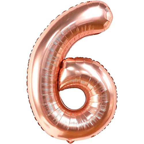 KatchOn, Riesiger Ballon Nummer 6 aus Roségold – 40 Zoll | 6. Geburtstagsballon für Dekorationen zum 6. Geburtstag | 6 Luftballons zum Geburtstag | Sechs Ballonzahlen | 6-Jähriger Ballon für 6-Jähri KatchOn, Riesiger Ballon Nummer 6 aus Roségold – 40 Zoll | 6. Geburtstagsballon für Dekorationen zum 6. Geburtstag | 6 Luftballons zum Geburtstag | Sechs Ballonzahlen | 6-Jähriger Ballon für 6-Jähri von KatchOn