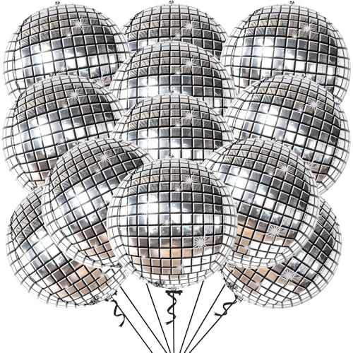 KatchOn, Silberne Discokugel-luftballons – 12 Stück, 22 Zoll | 4D Disco Folienballons für Disco-mottoparty | Mitzvakh Party Dekorations | Disco Luftballons für Disko Tanz Party, Geburtstag Party KatchOn, Silberne Discokugel-luftballons – 12 Stück, 22 Zoll | 4D Disco Folienballons für Disco-mottoparty | Mitzvakh Party Dekorations | Disco Luftballons für Disko Tanz Party, Geburtstag Party von KatchOn