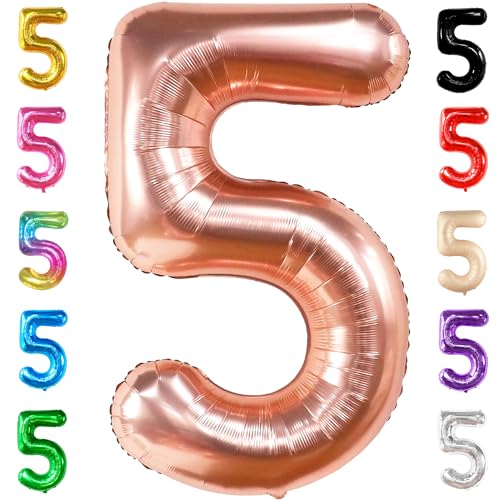 KatchOn, riesiger roségoldener Luftballon 5 Geburtstag – 100 CM HELIUM UNTERSTÜTZT | luftballons 5 Geburtstagsdeko | Roségoldener 5 Ballon, Roségoldene 5. Geburtstagsdeko für Mädchen KatchOn, riesiger roségoldener Luftballon 5 Geburtstag – 100 CM HELIUM UNTERSTÜTZT | luftballons 5 Geburtstagsdeko | Roségoldener 5 Ballon, Roségoldene 5. Geburtstagsdeko für Mädchen von KatchOn