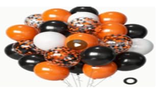 Latex-Luftballons, Orange, Schwarz und Weiß, mit Konfetti, 56 Stück Latex-Luftballons, Orange, Schwarz und Weiß, mit Konfetti, 56 Stück von KatchOn