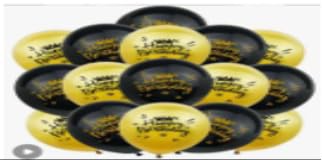 Latex-Luftballons, Schwarz und Gold, 61 Stück Latex-Luftballons, Schwarz und Gold, 61 Stück von KatchOn