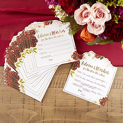 Kate Aspen Hochzeitskarte, Burgunderrot, Blumenmuster, 50 Stück, für Hochzeit, Verlobung, Brautparty, Aktivitäten von Kate Aspen