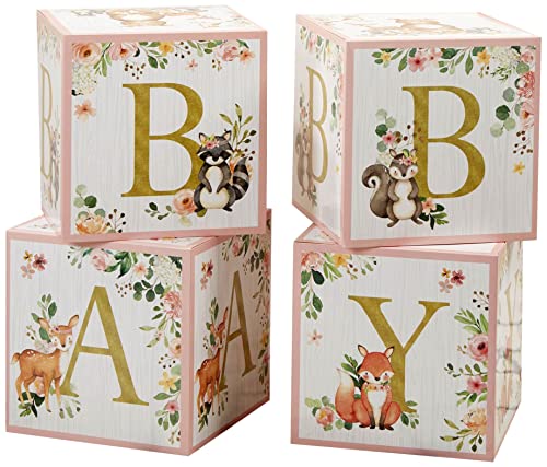 Kate Aspen Pink Woodland Baby Shower, Einheitsgröße, Blockbox-Dekoration von Kate Aspen