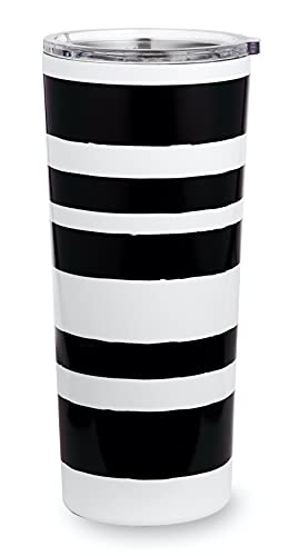 Kate Spade New York Insulated Stainless Steel Tumbler, 24 Ounce Double Wall Travel Cup with Lid (Sarah Stripe) von Kate Spade New York