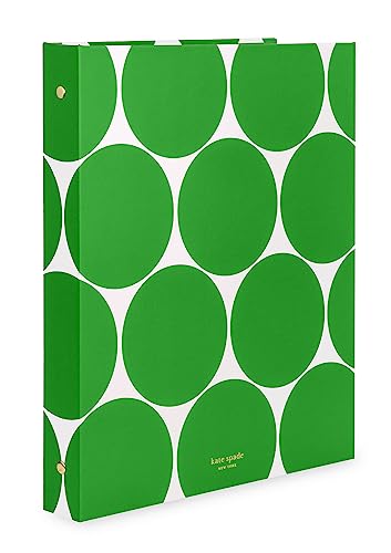 Kate Spade New York Niedlicher 2,5 cm Ordner, hält Papier in Briefgröße, 3-Ringbuch mit Registerkarten und Taschen, Grün von Kate Spade New York