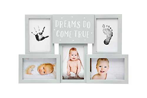Kate & Milo Deluxe Collagenrahmen, Dreams Do Come True, geschlechtsneutrale Wanddekoration, Babyabdruck-Andenken, Grau Kate & Milo Deluxe Collagenrahmen, Dreams Do Come True, geschlechtsneutrale Wanddekoration, Babyabdruck-Andenken, Grau von Kate & Milo