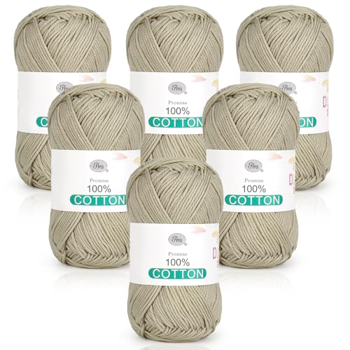 Katech Baumwollgarn zum Häkeln, Stricken (Khaki) von Katech