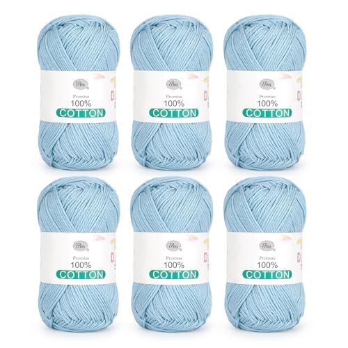 Katech Baumwollgarn zum Häkeln, Stricken (blau) von Katech