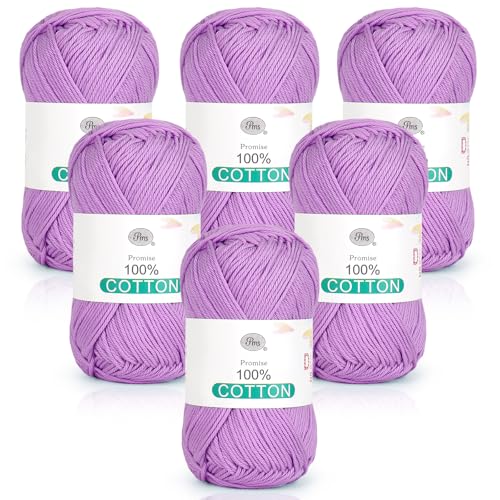 Katech Baumwollgarn zum Häkeln, Stricken (lila) von Katech