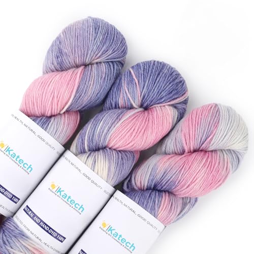 Katech Farbverlaufsgarn zum Häkeln, Stricken, Farbwollgarn, 3 x 100 g, 38 % Acryl, 52 % Wolle, perfekt für Schals, Schals, Farbverlauf A Katech Farbverlaufsgarn zum Häkeln, Stricken, Farbwollgarn, 3 x 100 g, 38 % Acryl, 52 % Wolle, perfekt für Schals, Schals, Farbverlauf A von Katech